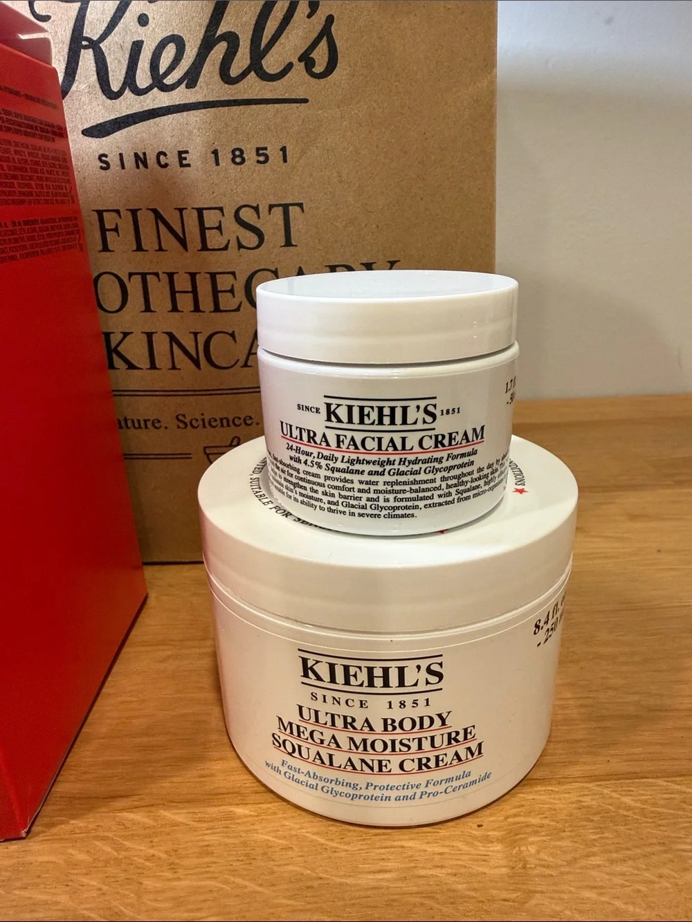 New Kiehl’s Ultra Hydrating Hits Gift Set Face & Body Cream Duo Full Size + Bag